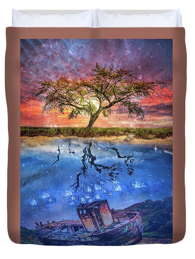 Boats Duvet Cover featuring the photograph Forgotten Dreams by Debra and Dave Vanderlaan