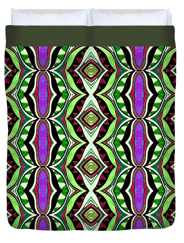 Forming New Patterns 3 By Helena Tiainen Duvet Cover featuring the digital art Forming New Patterns 3 by Helena Tiainen
