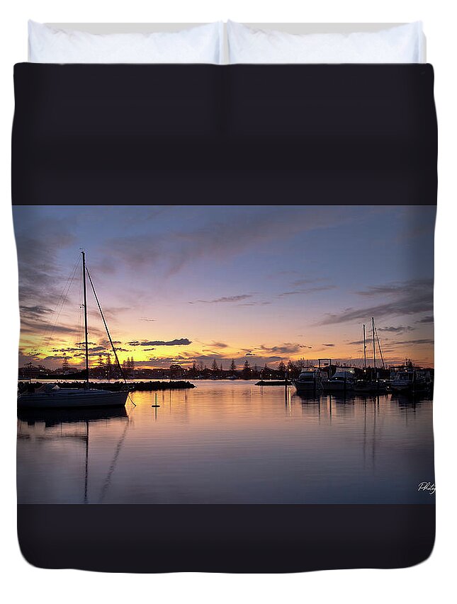 Forster Sunset Photo Prints Duvet Cover featuring the digital art Forster Sunset 7013 by Kevin Chippindall