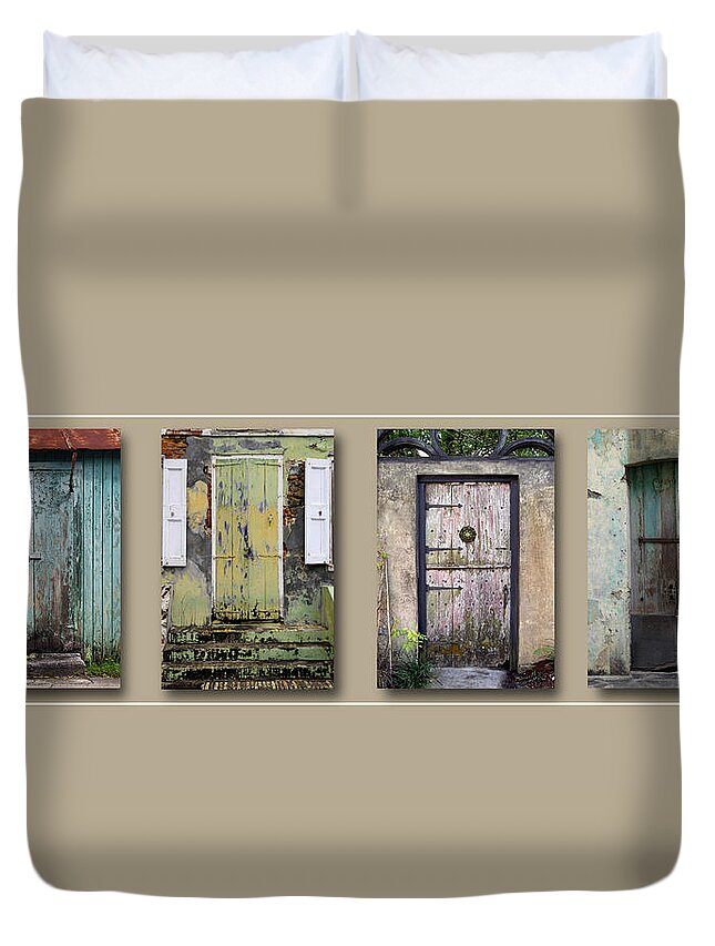 Art Print Duvet Cover featuring the photograph Fours Doors and No Wheels - Art Print by Kenneth Lane Smith
