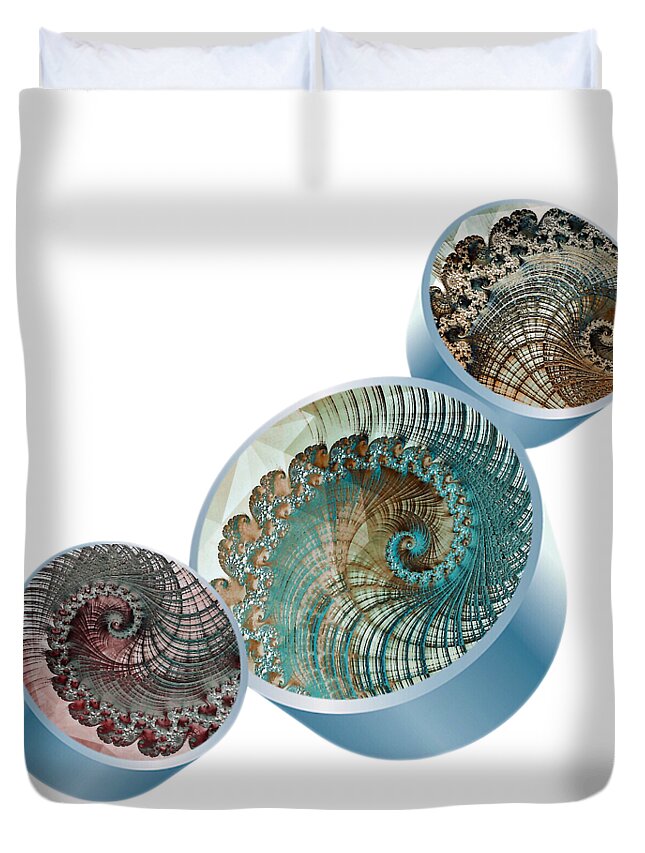 Fractal Geometro Ii Duvet Cover featuring the digital art Fractal Geometro 2 by Susan Maxwell Schmidt