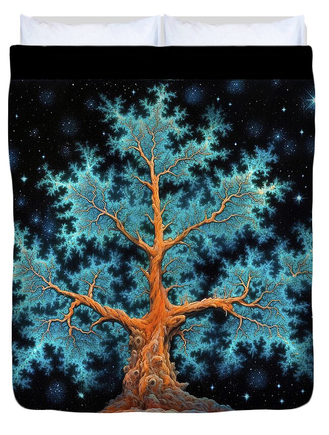 Tree Duvet Cover featuring the digital art Fractal Tree 40 by Matthias Hauser