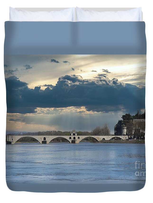France Duvet Cover featuring the photograph France Pont D'Avignon Photo 162 by Lucie Dumas