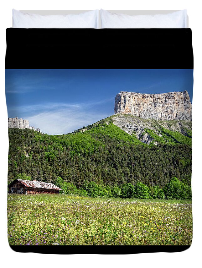 Wild Duvet Cover featuring the photograph France - the Mont Aiguille in Trieves by Olivier Parent
