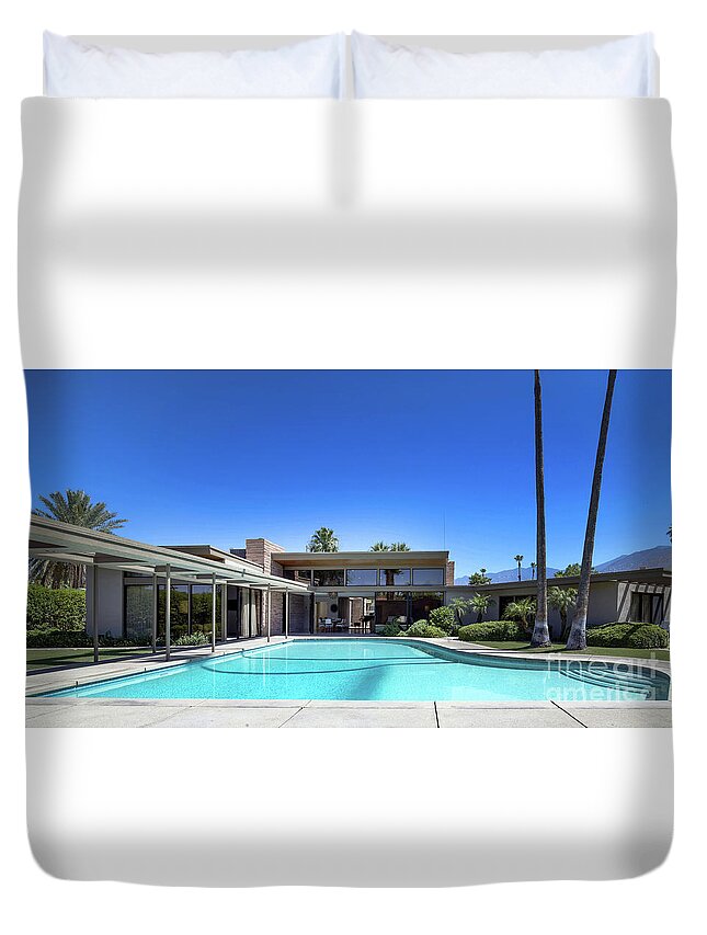 Frank Sinatra Duvet Cover featuring the photograph Frank Sinatra's Twin Palms Home by Doc Braham