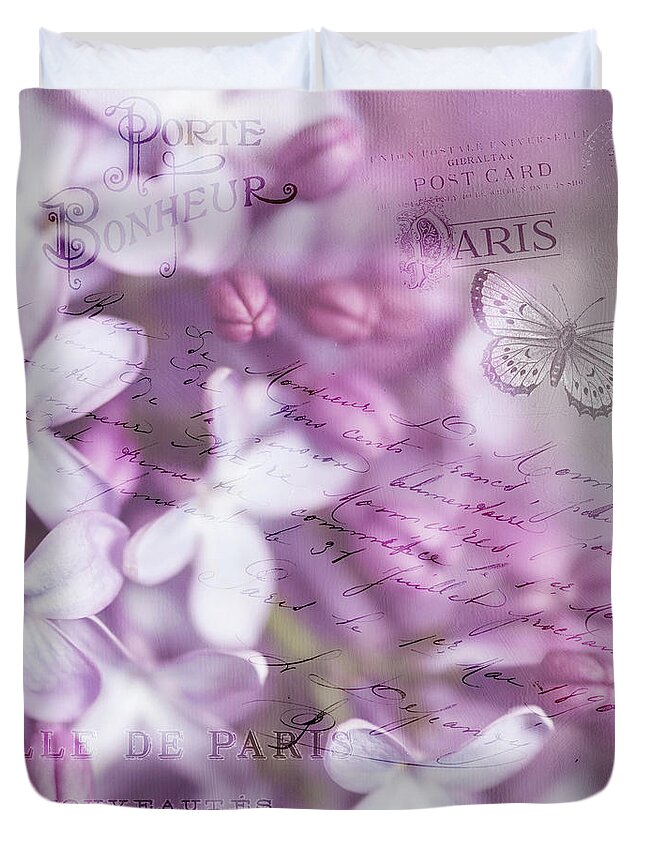 Lilacs Duvet Cover featuring the photograph French Lilacs by Sylvia Cook