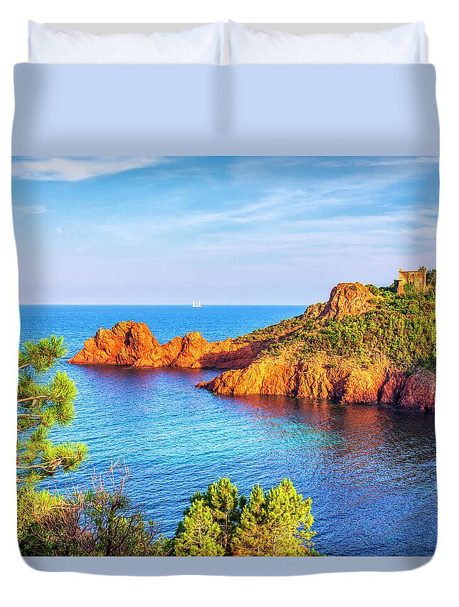 Côte D'azur Duvet Cover featuring the photograph French Riviera 2 by Tatiana Travelways