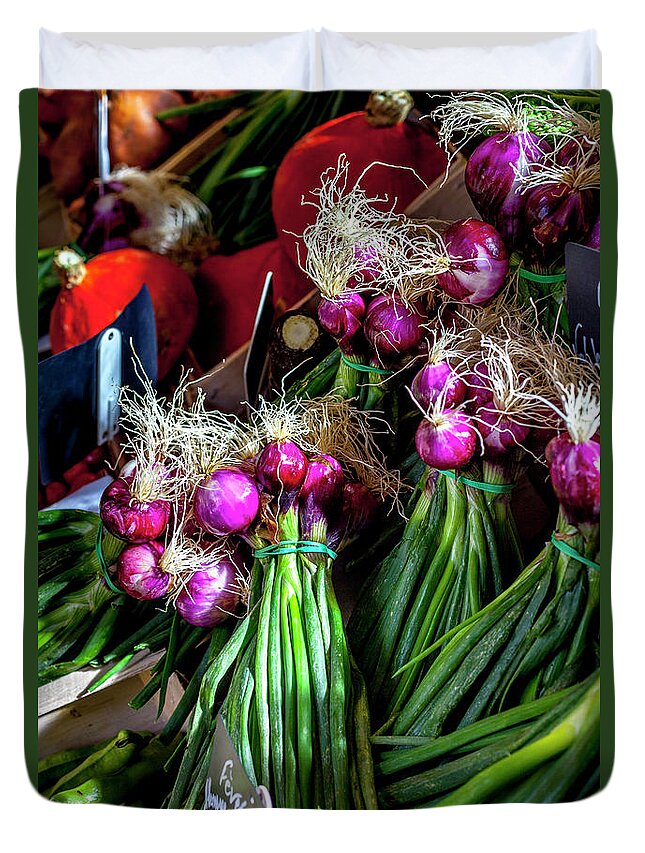 Bratagne Duvet Cover featuring the photograph Fresh Color at a Market by W Chris Fooshee