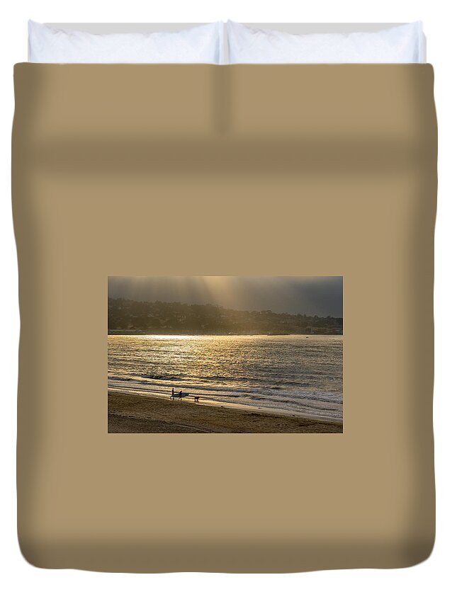 Beach Duvet Cover featuring the photograph Friday Afternoon at the Beach by Derek Dean
