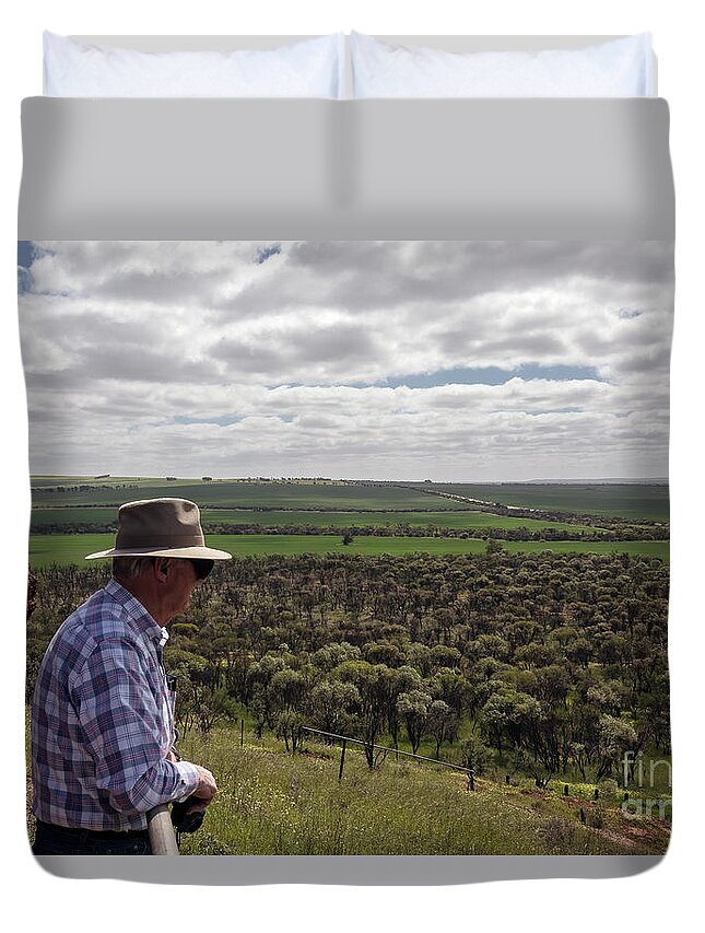 Rock Duvet Cover featuring the photograph From a Lookout, Mingenew, Western Australia by Elaine Teague