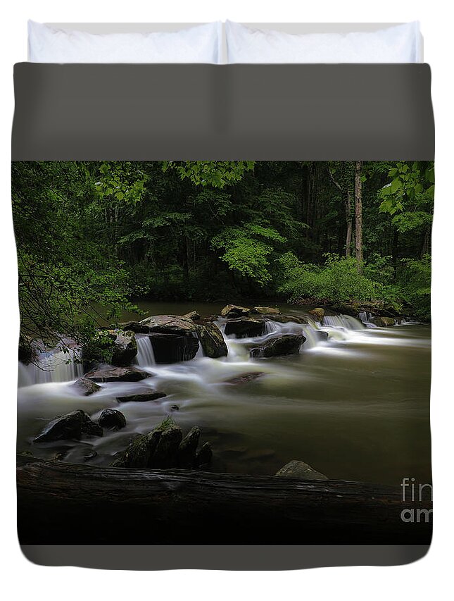 Waterfalls Duvet Cover featuring the photograph Front row falls.. by Rick Lipscomb