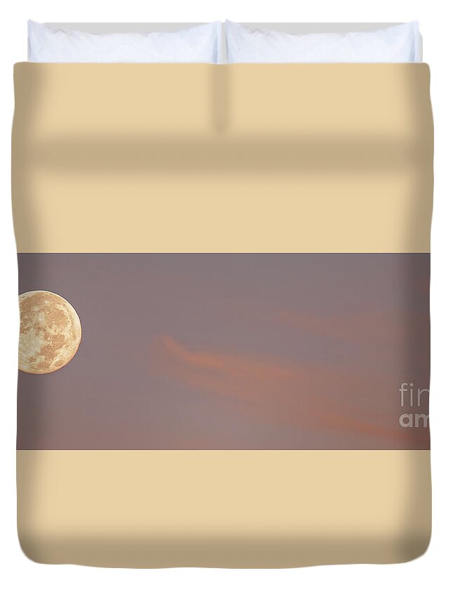 Super Moon Duvet Cover featuring the photograph Full Moon Rising Over Downtown Austin - Texas Hill Country by Silvio Ligutti