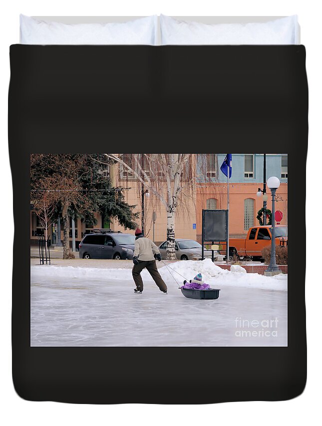 Wintertime Duvet Cover featuring the photograph Fun for Baby by Kae Cheatham