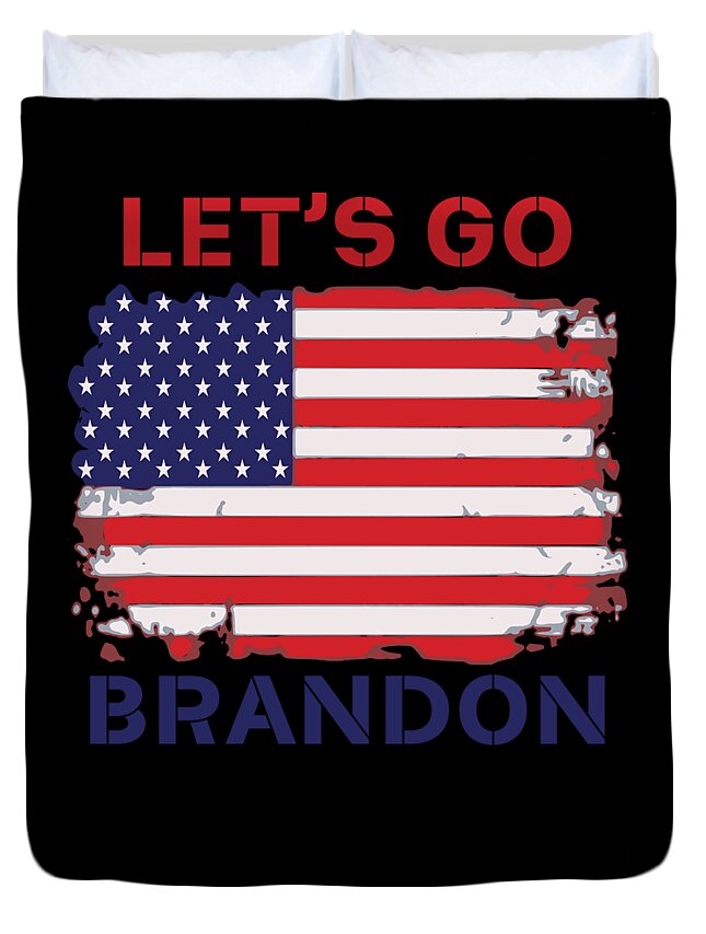 Funny Conservative Lets Go Brandon FJB Anti Biden Duvet Cover by