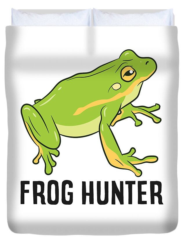 Funny Frog Hunter Cute Frog Catcher Gift For Frog Hunter Duvet