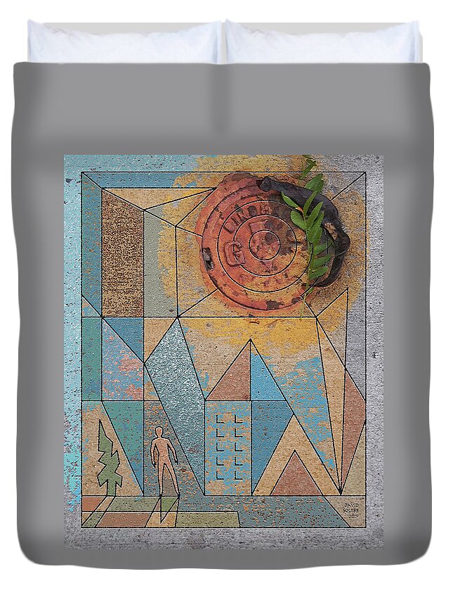 Objects Duvet Cover featuring the digital art G-Force by David Squibb