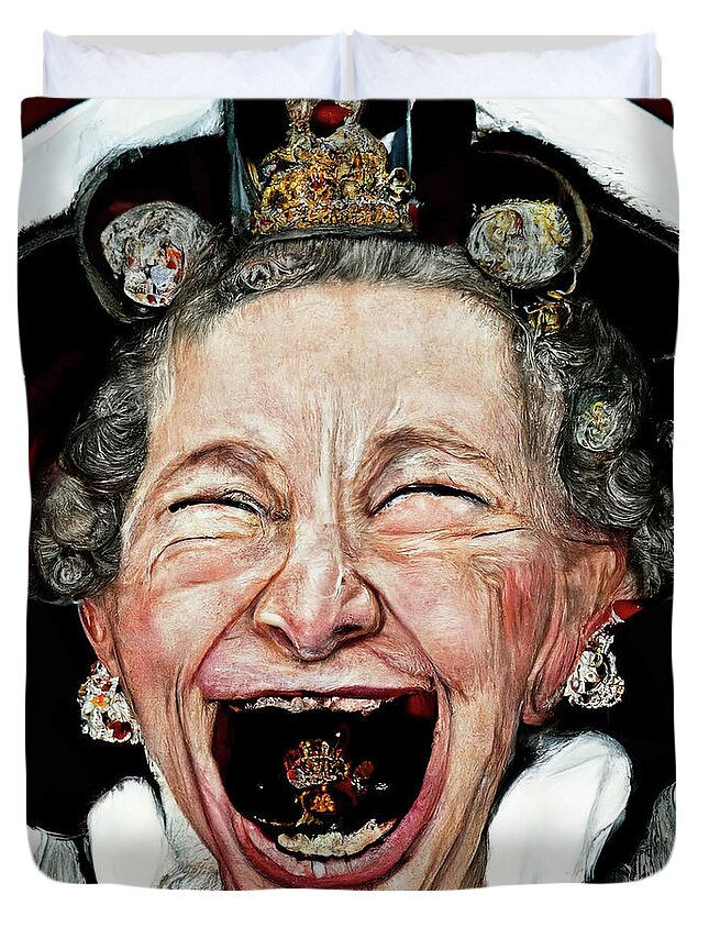 Queen Elizabeth Duvet Cover featuring the photograph Gaels of Laughter 01 by Jack Torcello