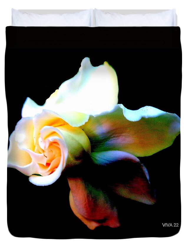 Gardenia Surreal Duvet Cover featuring the photograph Gardenia-surreal by VIVA Anderson