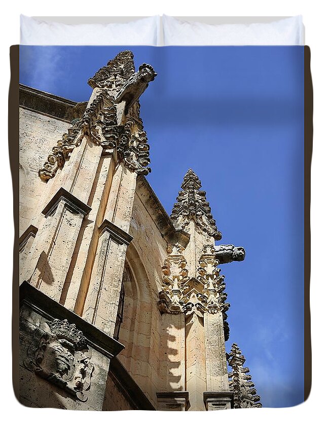 Segovia Duvet Cover featuring the photograph Gargoyles of Segovia by Carol Groenen