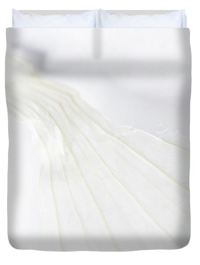 Onion Species Duvet Cover featuring the photograph Garlic Wisper by Iris Richardson