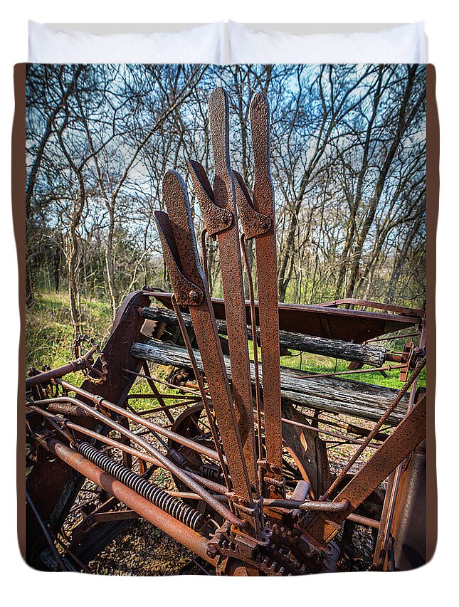 Antique Farm Equipment Duvet Cover featuring the photograph Geared Up by Ron Long Ltd Photography