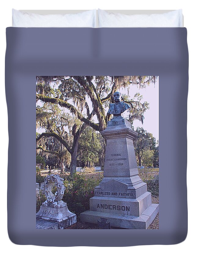 Cemetery Duvet Cover featuring the photograph General Anderson by Lee Darnell