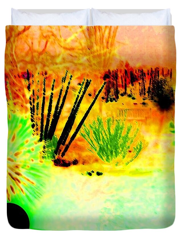 Abstract Duvet Cover featuring the digital art Geometric Forms in the Wild by T Oliver