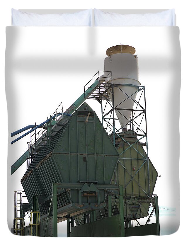 Lines Duvet Cover featuring the photograph Geometrics At A Pulp Plant by Kae Cheatham