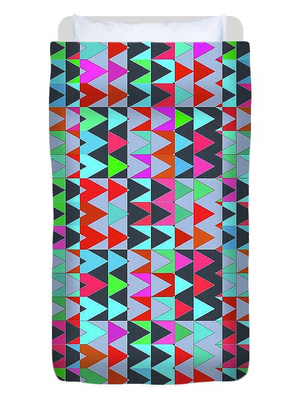 Geometric Duvet Cover featuring the digital art Geometry Abstract - MSG-SA1i by Philip Preston
