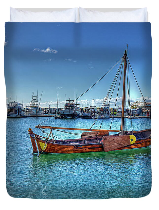 Marina Duvet Cover featuring the photograph Geraldton Marina, Western Australia 2 by Elaine Teague