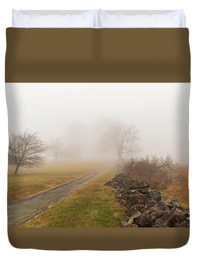 Road Duvet Cover featuring the photograph Gettysburg Battlefield 2020 by Amelia Pearn