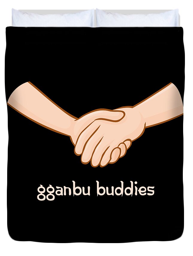 Gganbu Duvet Cover featuring the digital art Gganbu Buddies by Flippin Sweet Gear