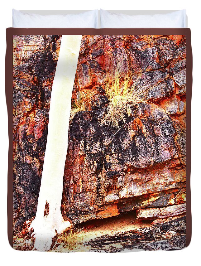 Australia Rocks Duvet Cover featuring the photograph Ghost Gum in the Gorge by Lexa Harpell