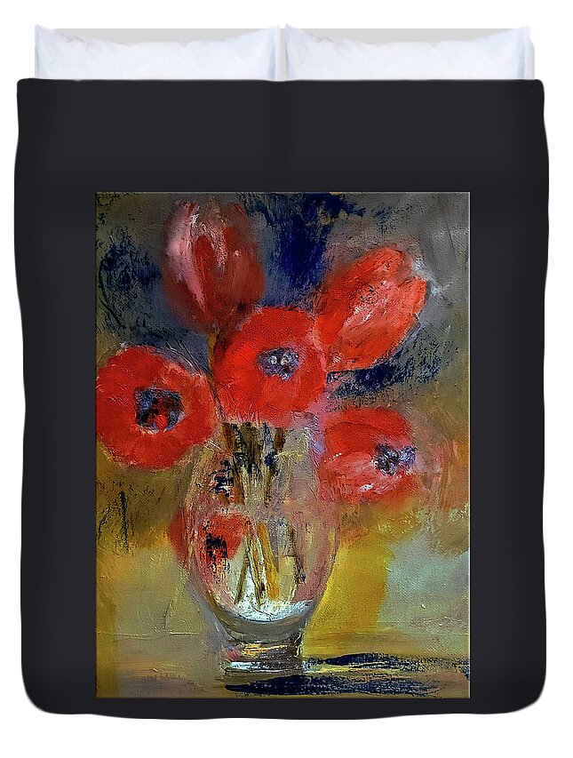 Tulips Duvet Cover featuring the painting Ghosted by Lisa Kaiser