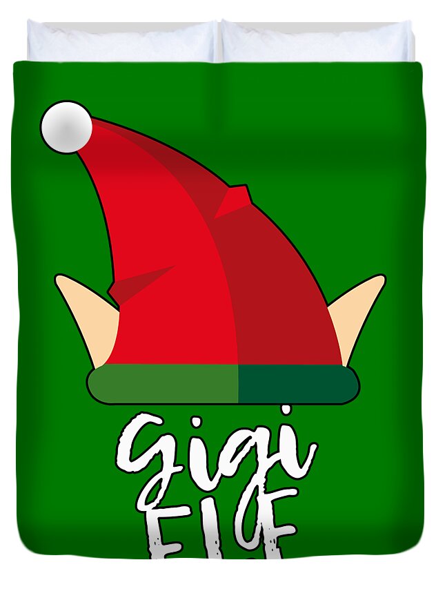 Christmas 2023 Duvet Cover featuring the digital art Gigi Elf Christmas Costume by Flippin Sweet Gear