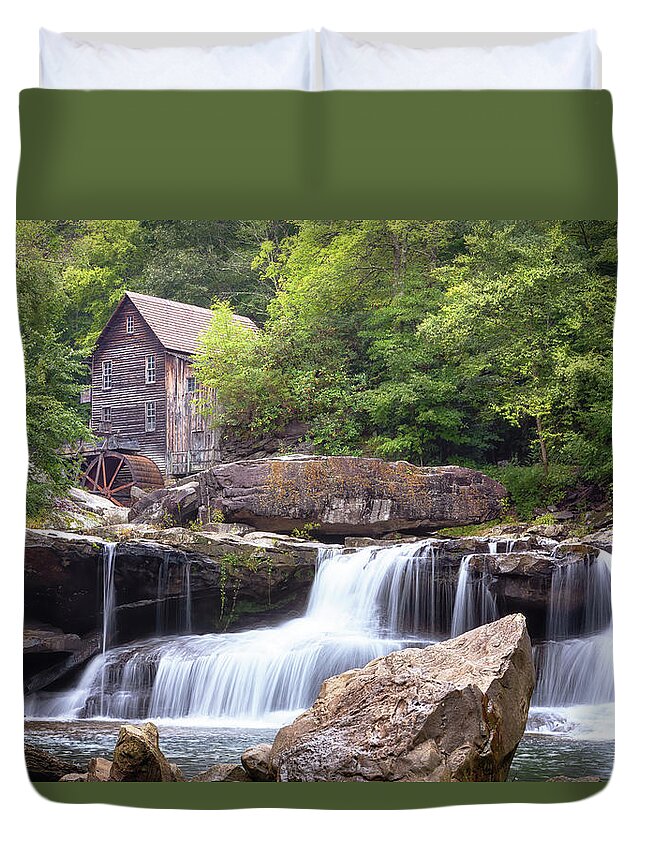 Glade Creek Grist Mill Duvet Cover featuring the photograph Glade Creek Grist Mill - Babcock State Park by Susan Rissi Tregoning