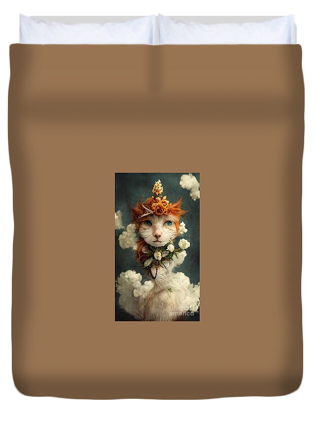 Queen Duvet Cover featuring the digital art Gladis by Martine Roch