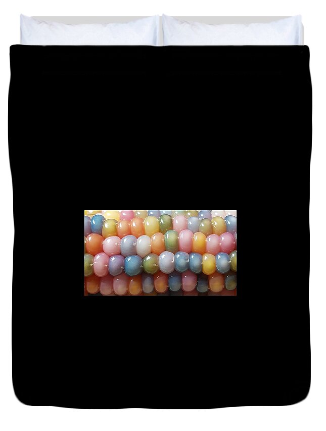 Corn Duvet Cover featuring the photograph Glass Gems Corn on the Cob by Amanda Rae