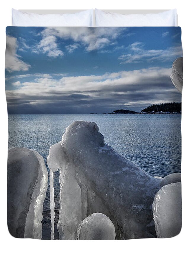 Frozen Duvet Cover featuring the photograph Glazed by Doug Gibbons