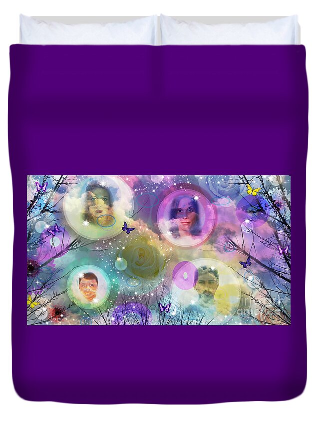 Nature Duvet Cover featuring the mixed media Glimpses Of Eternity by Diamante Lavendar