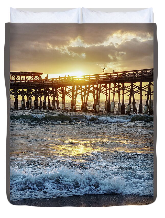 Cocoa Beach Duvet Cover featuring the photograph Glorious Cocoa New Year by Jennifer White