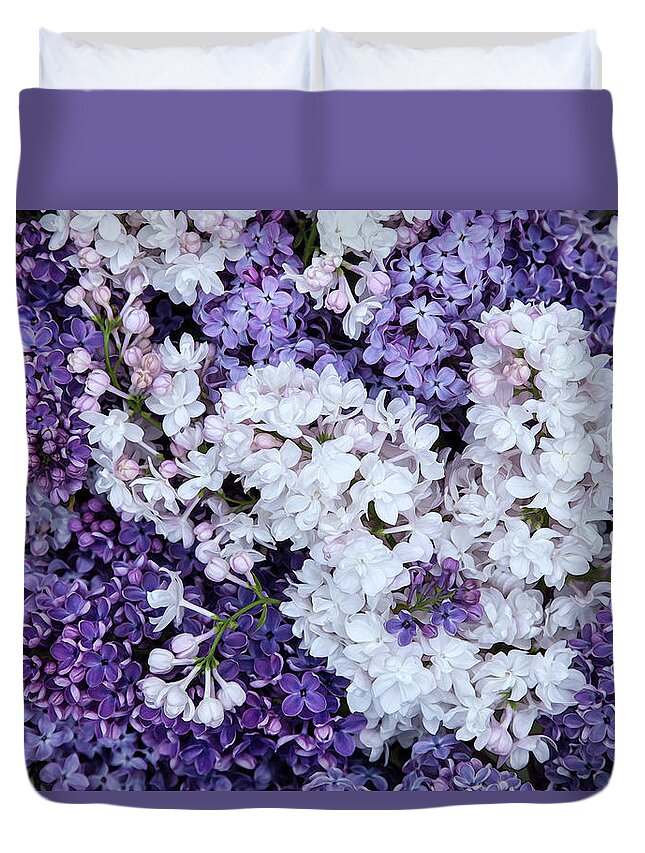 Face Mask Duvet Cover featuring the photograph Glorious Lilacs by Theresa Tahara