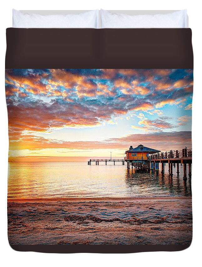 Sunrise Duvet Cover featuring the photograph Glorious sunrise by Judy Rogero