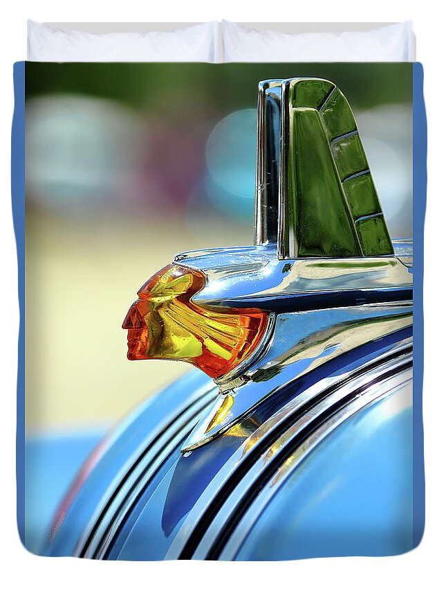 Pontiac Duvet Cover featuring the photograph Glowing Chief by Lens Art Photography By Larry Trager