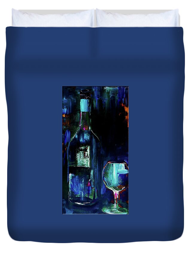 Glowing Duvet Cover featuring the painting Glowing Night Cap by Lisa Kaiser