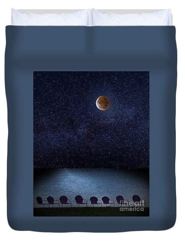 Beaver Moon Duvet Cover featuring the photograph God's Home Theater by Sandra Rust