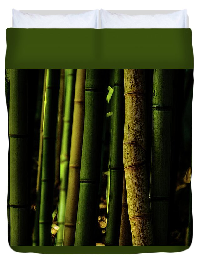 Golden Bamboo Duvet Cover featuring the photograph Golden Bamboo by Johnny Boyd