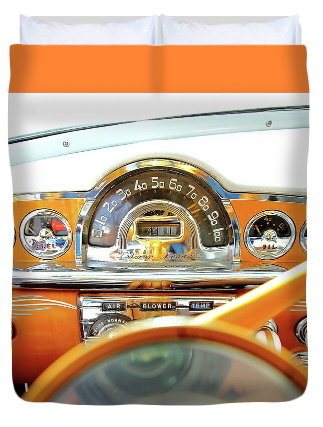 Pontiac Duvet Cover featuring the photograph Golden Dash by Lens Art Photography By Larry Trager