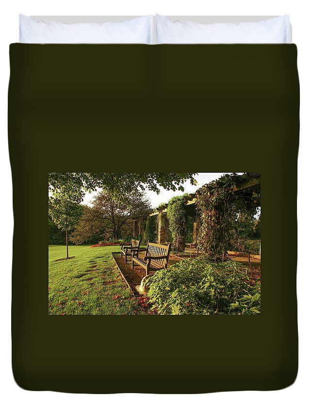 Boerner Botanical Gardens Duvet Cover featuring the photograph Golden Hour by Deb Beausoleil