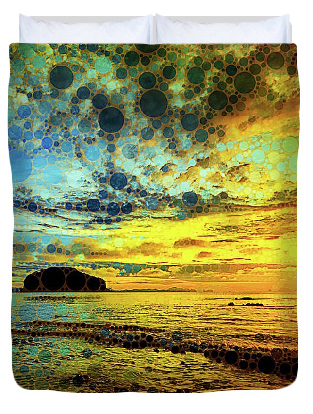 Golden Sea Duvet Cover featuring the photograph Golden Sea by Susan Maxwell Schmidt